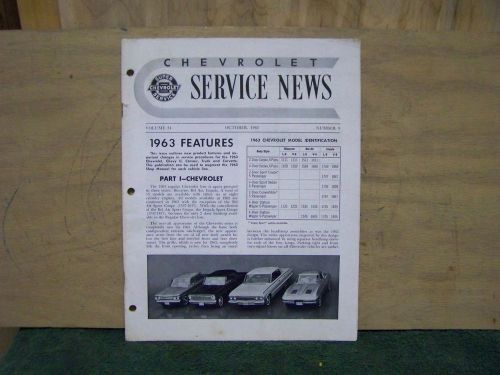 1962-oct. super chevrolet service news vol. 34 #9-checy ii-trucks-corvette