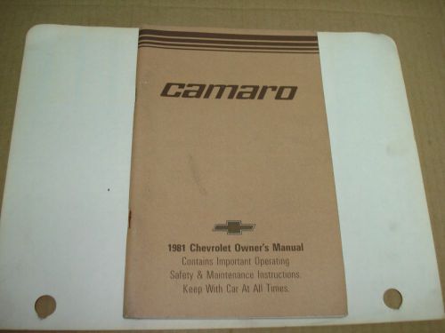 1981 chevrolet camaro owners manual