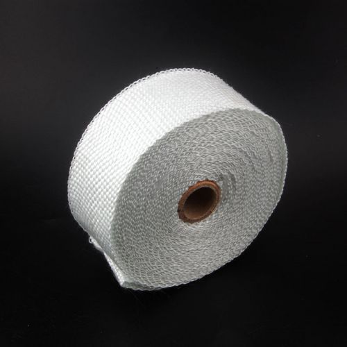 Turbo thermal heat header pipe tape exhaust wrap 2&#034; x 50&#039; white ties kit 2015