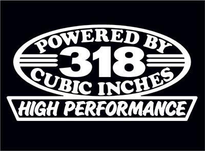 2 high performance 318 cubic inches decal set hp v8 engine emblem 5.2 stickers