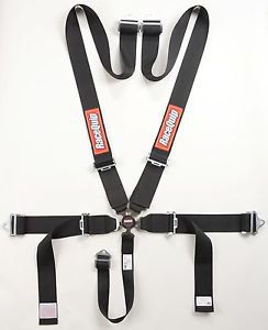 Racequip new dated 7/16 black 5pt sportsman camlock racing seat belts sfi 741001