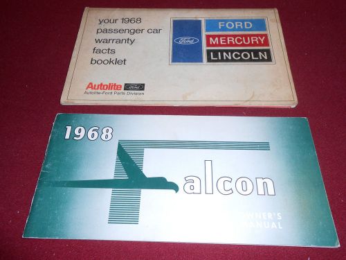 1968 ford falcon original owner&#039;s manual + warranty booklet