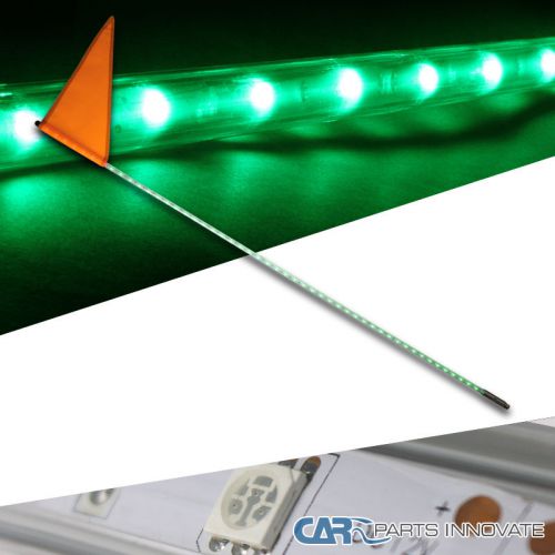 Green 6&#039; led whip dc12v w/triangle &amp; square flag s for utv atv suv offroad 4wd