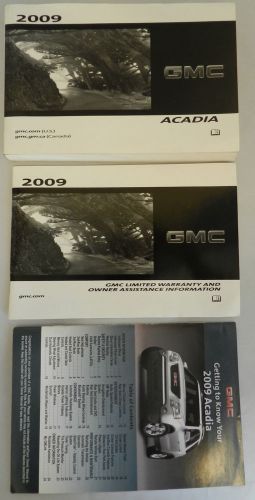 2009 gmc acadia owners manual 3 piece set