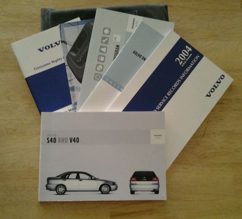 2004 volvo s40 &amp; v40 factory owner&#039;s manual set &amp; case *oem*