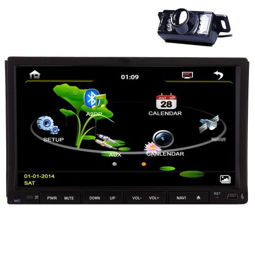 Free camera+7&#034;hd 2 din in dash car dvd radio sliding touch screen radio bt mp3