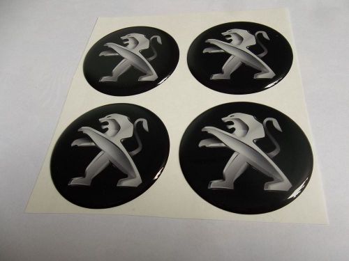 4pcs x peugeot 56 mm 3d wheel center caps emblem sticker decal badge silicone