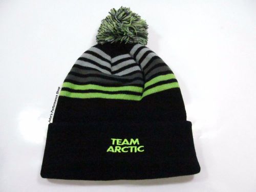 2017 arctic cat men&#039;s team arctic stripes w/ pom beanie hat 5273-085