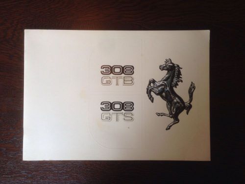 Ferrari 308 gtb/ 308 gts sales brochure / prospekt, sales specification.