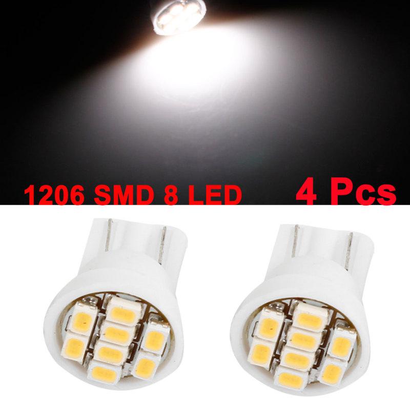 T10 194 168 w5w white 1206 8-smd led car dashboard light lamp bulbs 12v 4pcs