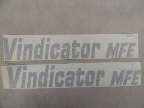 Vindicator mfe decal pair (2) dark gray 12&#034; x 2&#034; marine boat