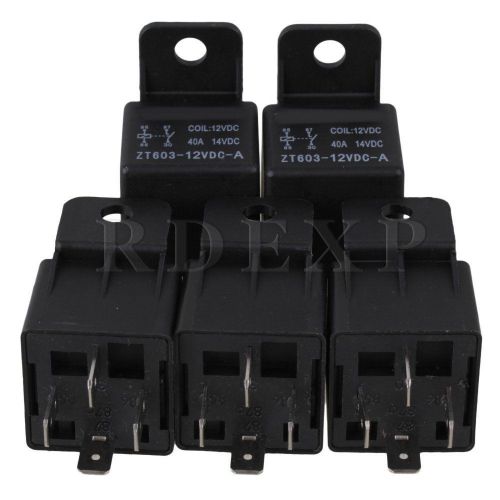 12-24v 40a car relays 4 pins set of 5 black