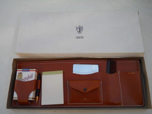 Vintage leather swank visor organizer valet never used still in box no reserve