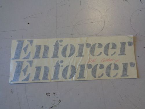 Enforcer decal dark grey 8 3/4&#034; x 3&#034; marine boat