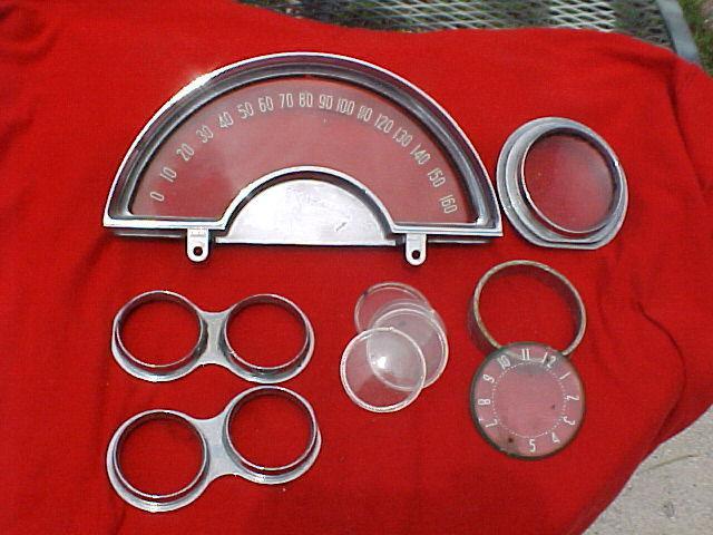 Corvette gauge bezels and lenses - used - 59-62 - no clock bezel