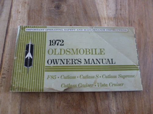 1972 oldsmobile owners manual