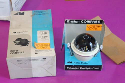 Aqua meter ensign compass. model 80w (white). in box.