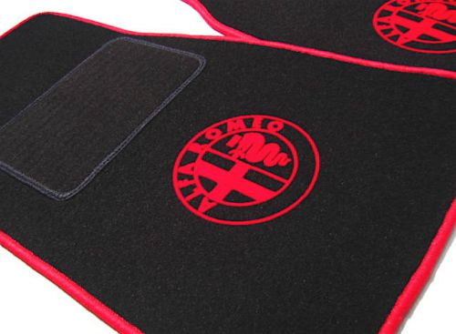 Black/red trim mat set for alfa romeo spider 1970-1986