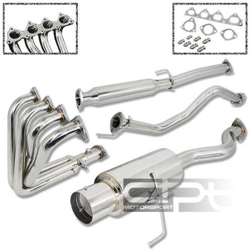 4.5&#034; tip catback cat back+header exhaust 94-01 acura integra gsr/type-r dc2 b18