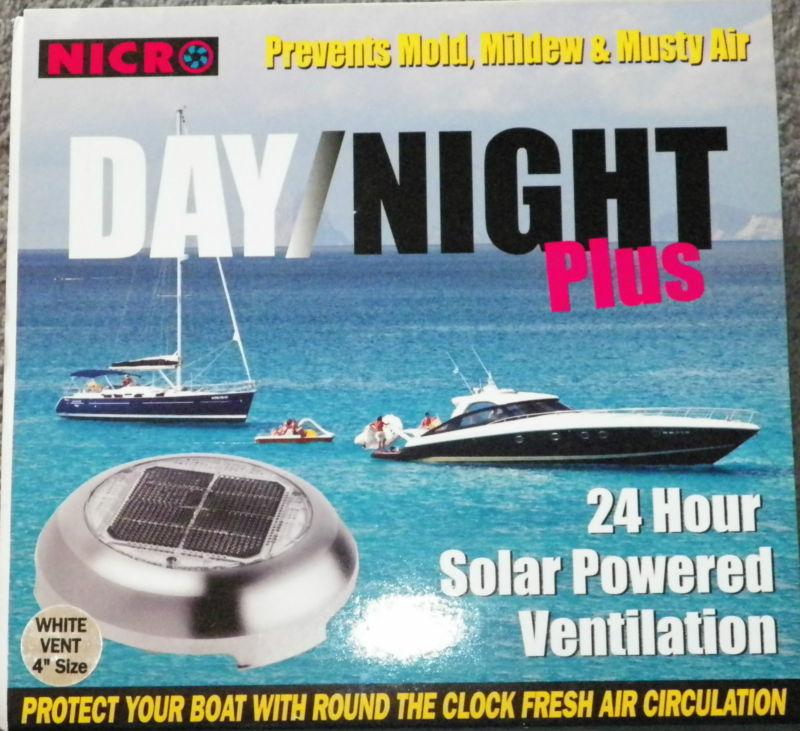 *new* day/night 24 hour solar powered ventilation air vent nicro marinco boat 4"