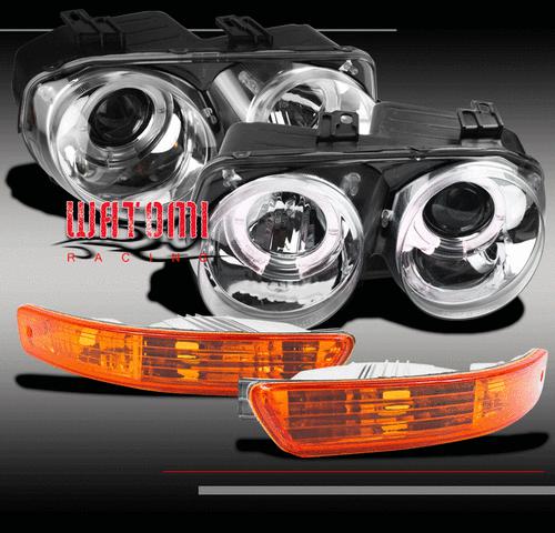 98-01 acura integra halo jdm projector head lights+amber bumper lamps gs-r ls rs