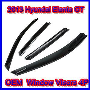 Oem smoke window visors 4pcs for 2013 hyundai elantra gt hatchback