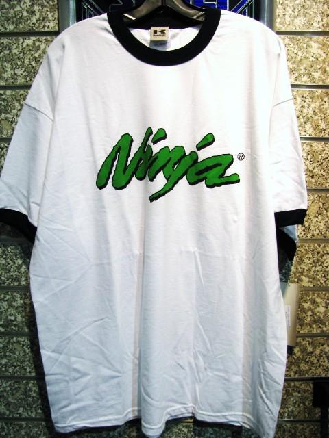 Kawasaki ninja t-shirt white/green logo sz md k600-2507-whmd