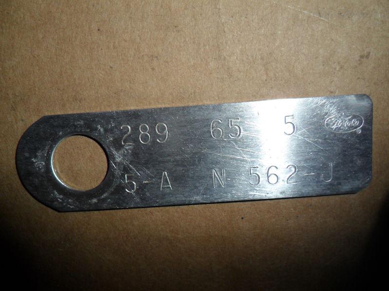 Ford 1965 289 engine id tag original mustang fairlane etc