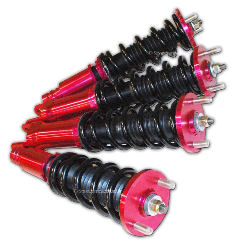 1996-2000 honda civic ek coilover suspension kit non adj. dampering red