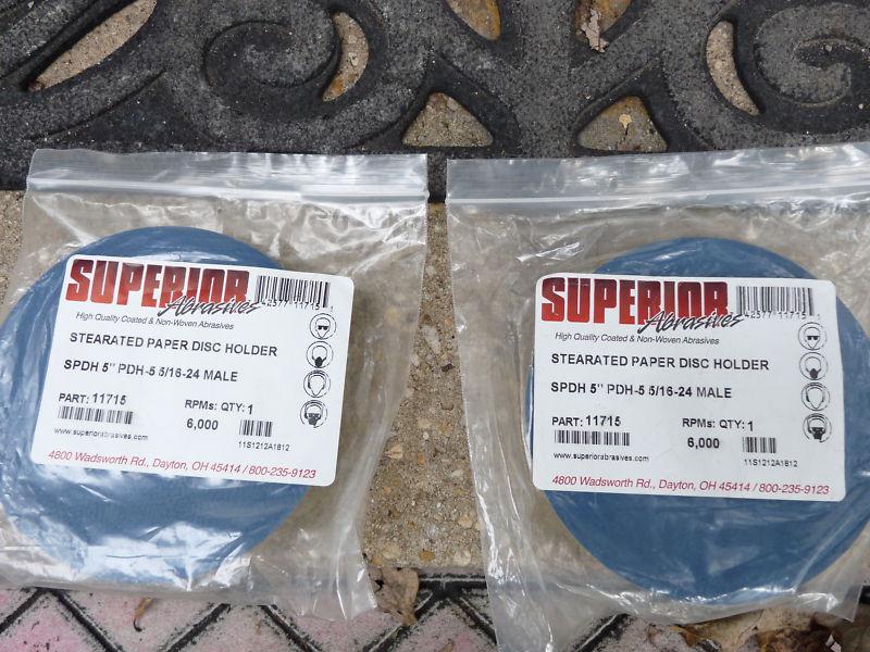 2 new 5" stickit da sanding pads! new usa made by superior  abrasives  ohio