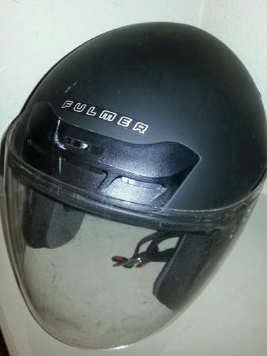 Fulmer black open face visor scooter helmet