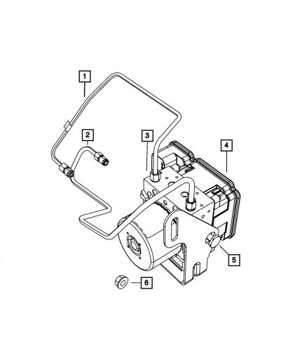 Genuine mopar master cylinder to hcu tube assembly brake 68142305ab