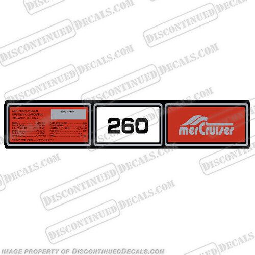 Fits mercruiser 1982-1989 260hp valve cover decal style 2 - red (two decal)