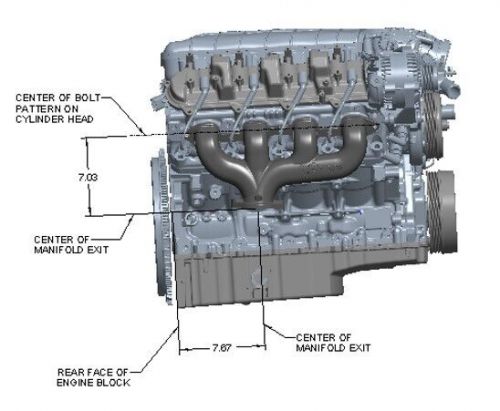 Bhs5193 hooker blackheart lt swap exhaust manifolds - rear dump - silver