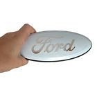 Premium logo 7&#034; emblem: white oval chrome logo for ford grille