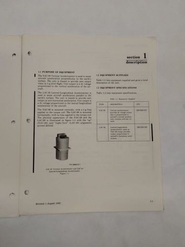 Collins nac-80 vertical accelerometer lac-80 lateral/longitudinal accelerometer