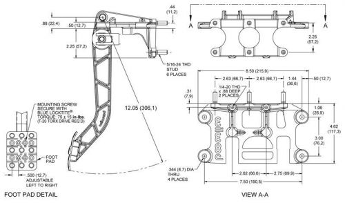 Wilwood brake &amp; clutch swing mount pedals 6.25 to 1 ratio,adjustable forward mt_