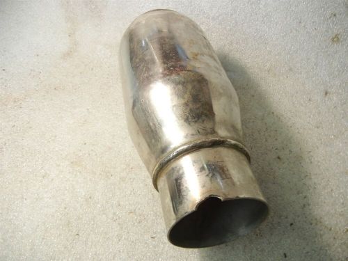 Car exhaust stainless steel cherry bomb silencer end can 66mm o/d boy racer mod