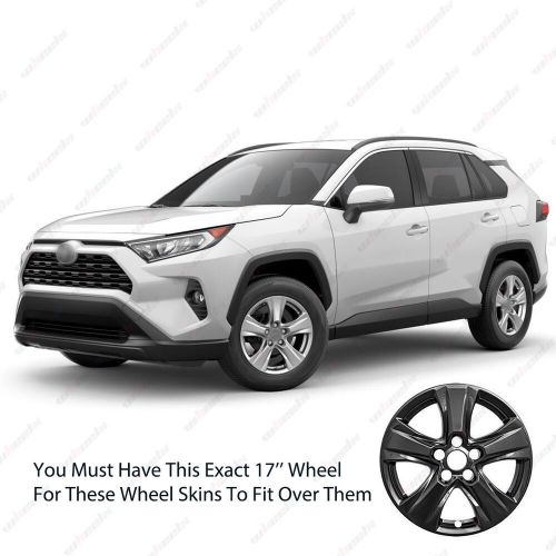 4x for toyota rav4 xle 2019-2024 black 17&#034; wheel skins hub caps rim skin covers