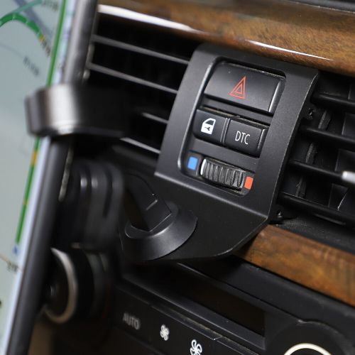 Black aluminum alloy center control mobile holder for bmw 3 series 2005-2012