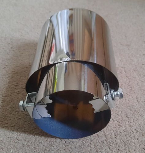 Big exhaust tail pipe chrome trim muffler cover extension 62mm x 125mm
