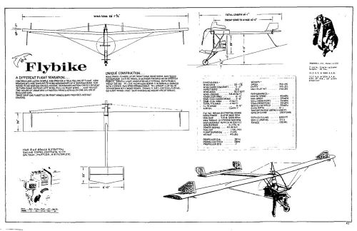 Drawings for self-construction of a flybike light aircraft