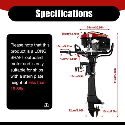 7hp 4 stroke outboard motor fishing boat engine 196cc air cooling hangkai