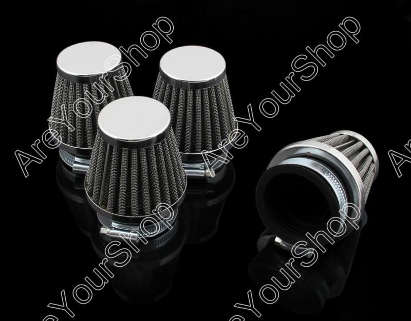 4pcs universal motorcycle 50 mm air filter honda kawasaki suzuki yamaha