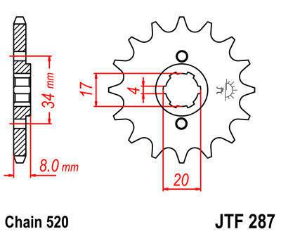 Jt sprocket front 13t steel fits honda crf230 l 2008-2009