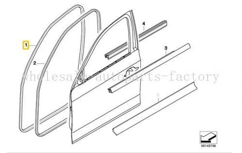 51727247258 front l/r car body rubber sealing strip for bmw e90 e91 2006-2012