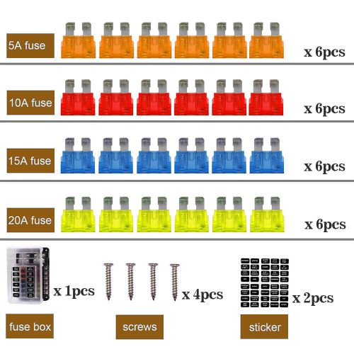 12way car boot power distribution 12-24v blade fuse holder box block panel board