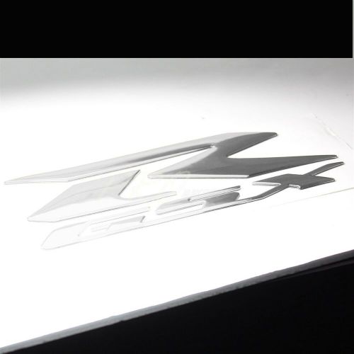 Chrome+black tribal fire gas/fuel tank pad+3d 6&#034; logo&amp;letter+gsxr emblem sticker