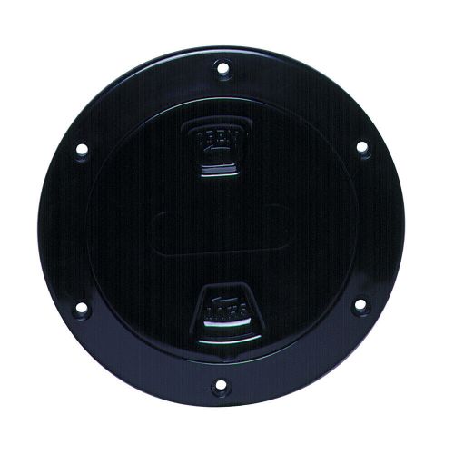 ​beckson marine screw-out deck plate - black - watertight, tool-free access​