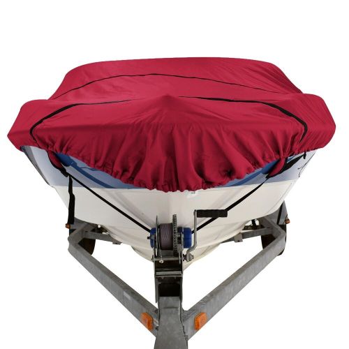 Budge american flagship ripstop boat cover, fits v-hull fishing boats, burgundy